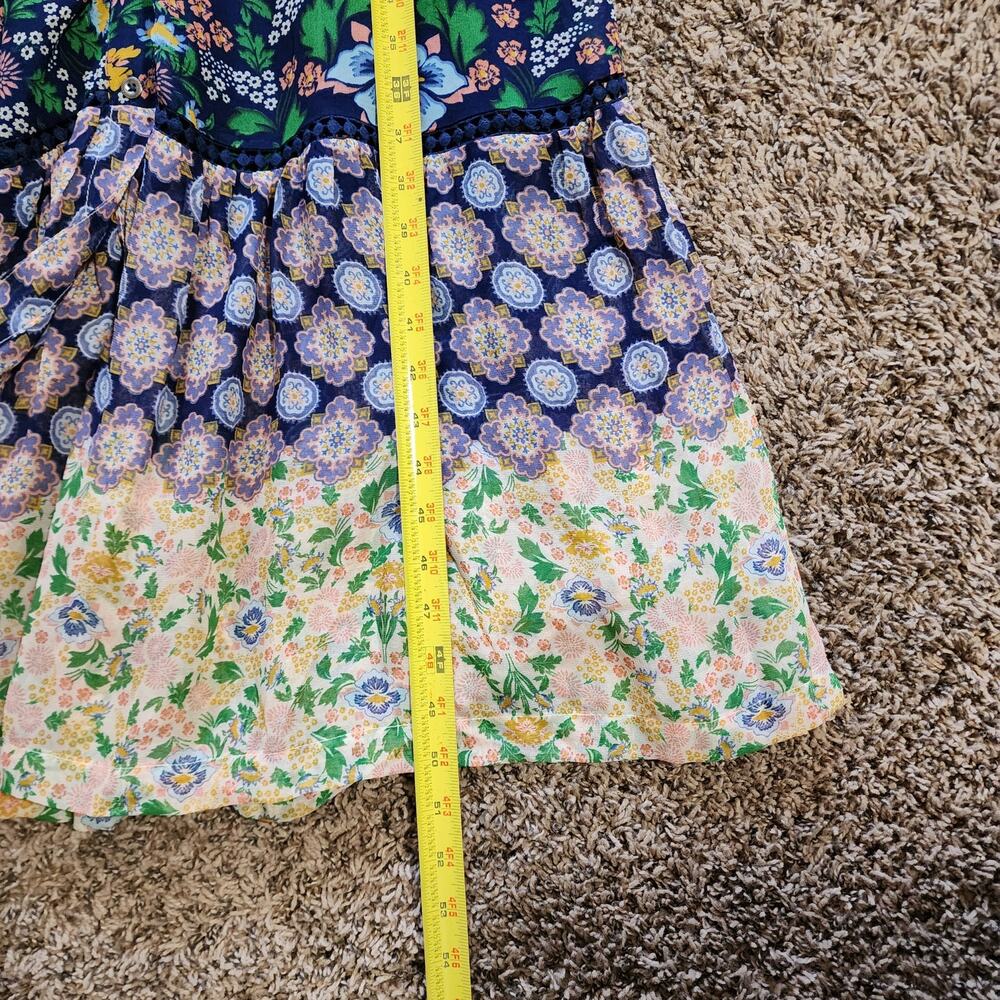 Anthropologie Floral Print Long Sleeve Elastic Waist Maxi Dress Large Petite NWT - Picture 13 of 14